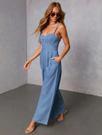 Solid-color Casual Workwear Jumpsuit For Women