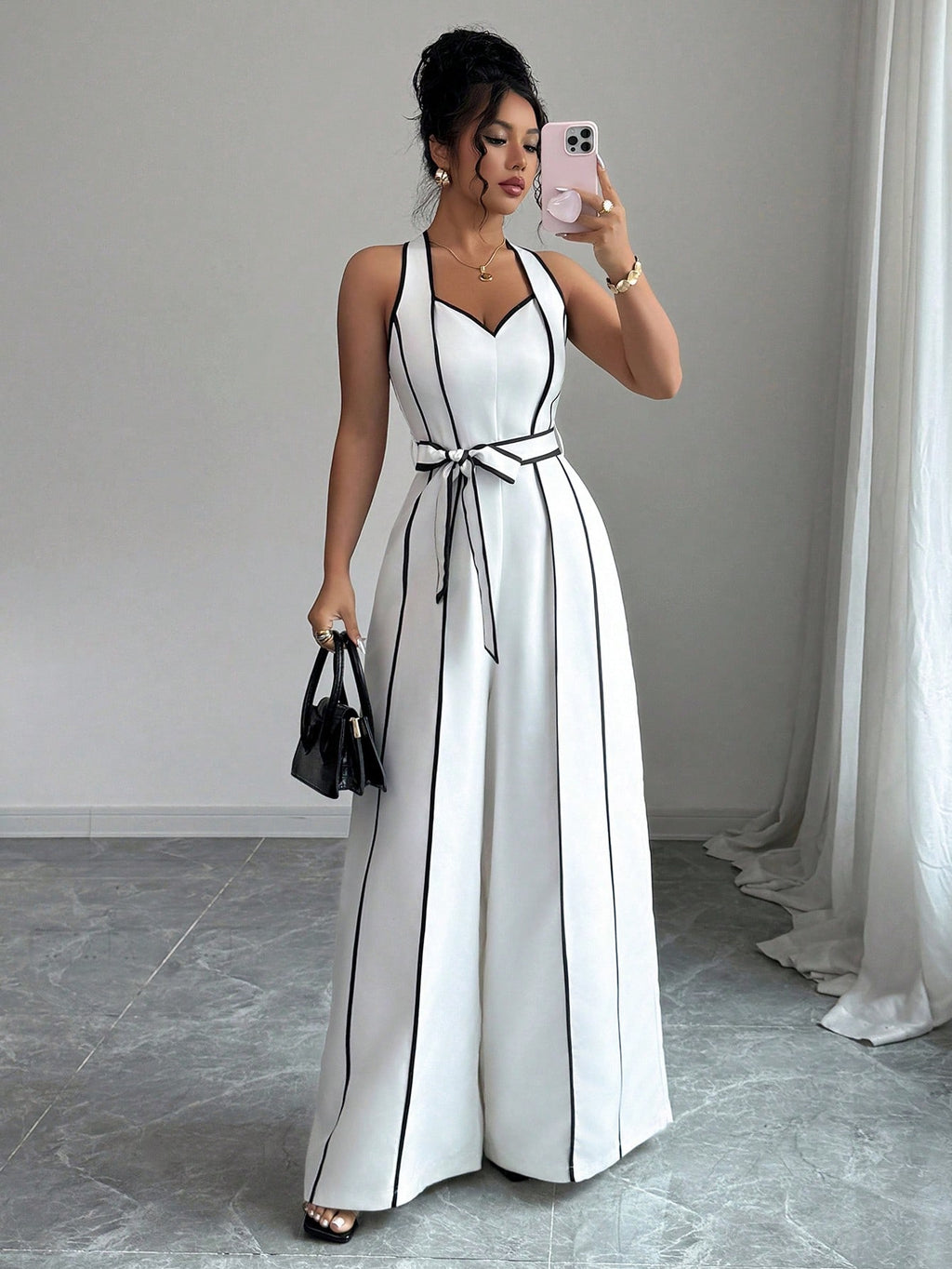 Chic Strappy V-Neck Slim Jumpsuit for Women