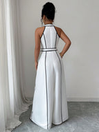 Chic Strappy V-Neck Slim Jumpsuit for Women