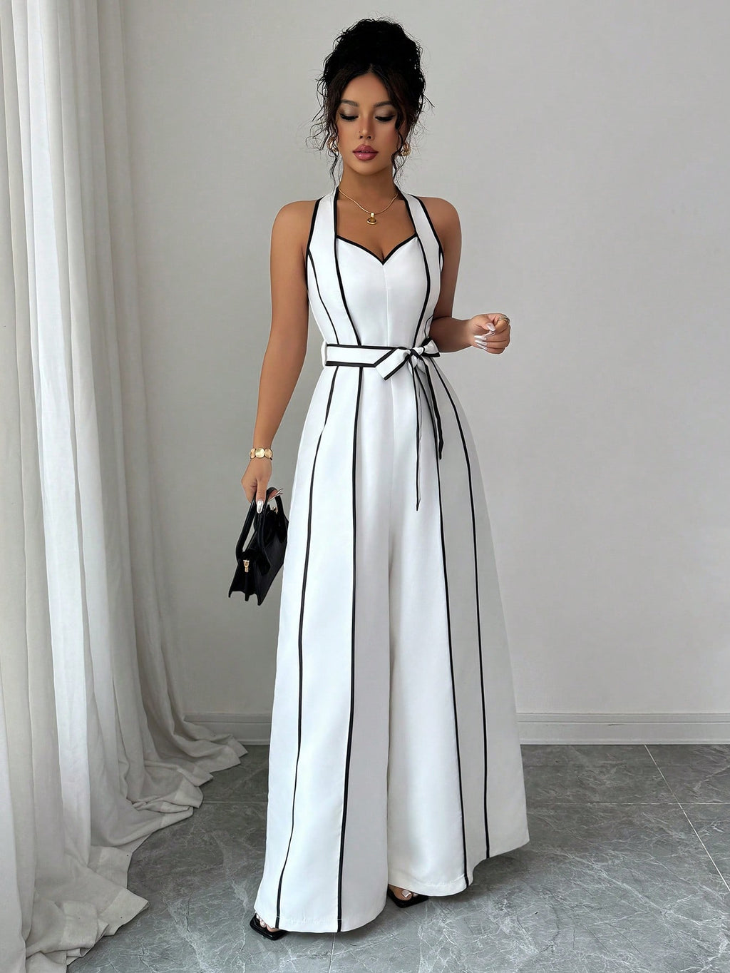 Chic Strappy V-Neck Slim Jumpsuit for Women