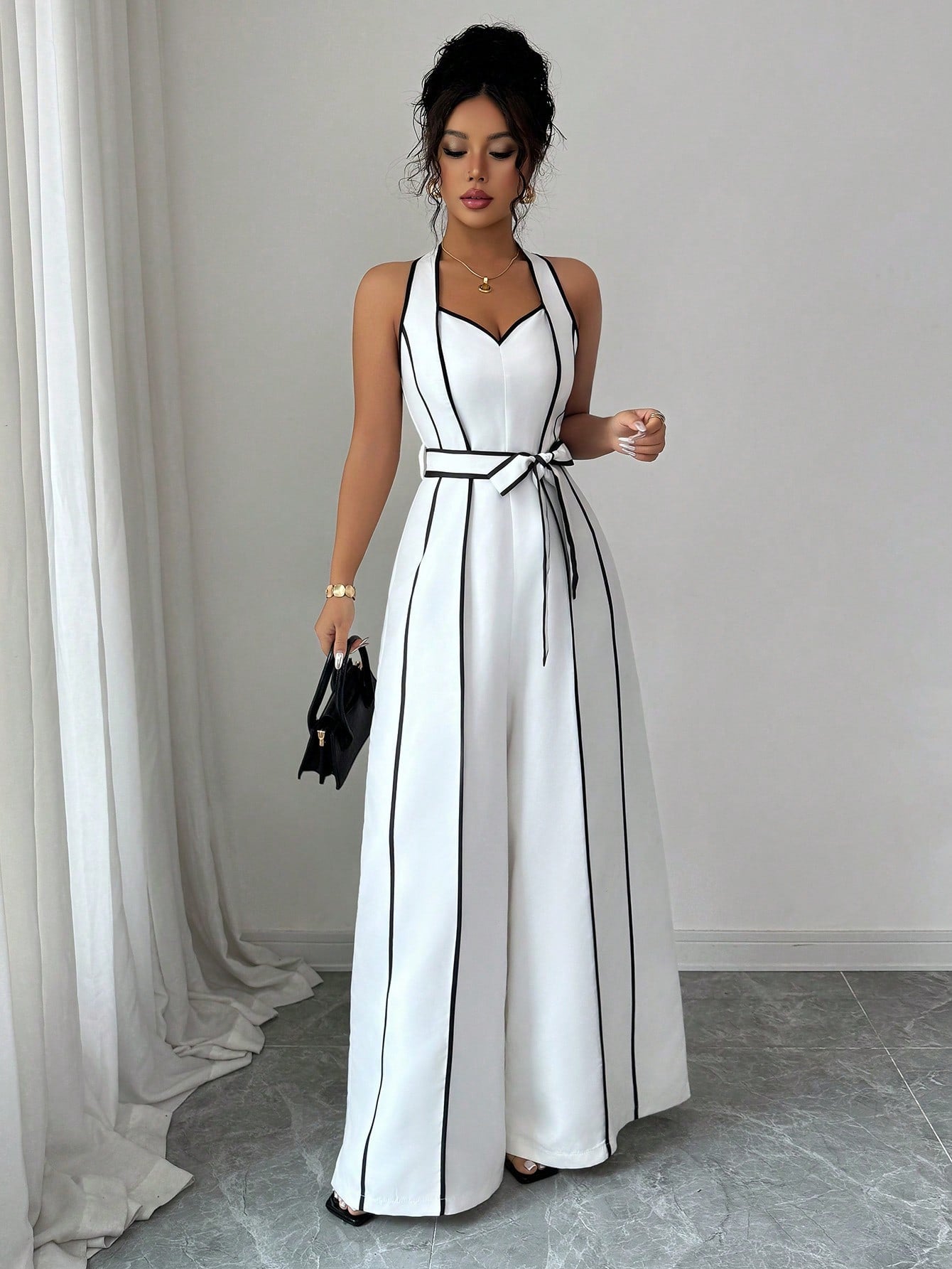 Chic Strappy V-Neck Slim Jumpsuit for Women