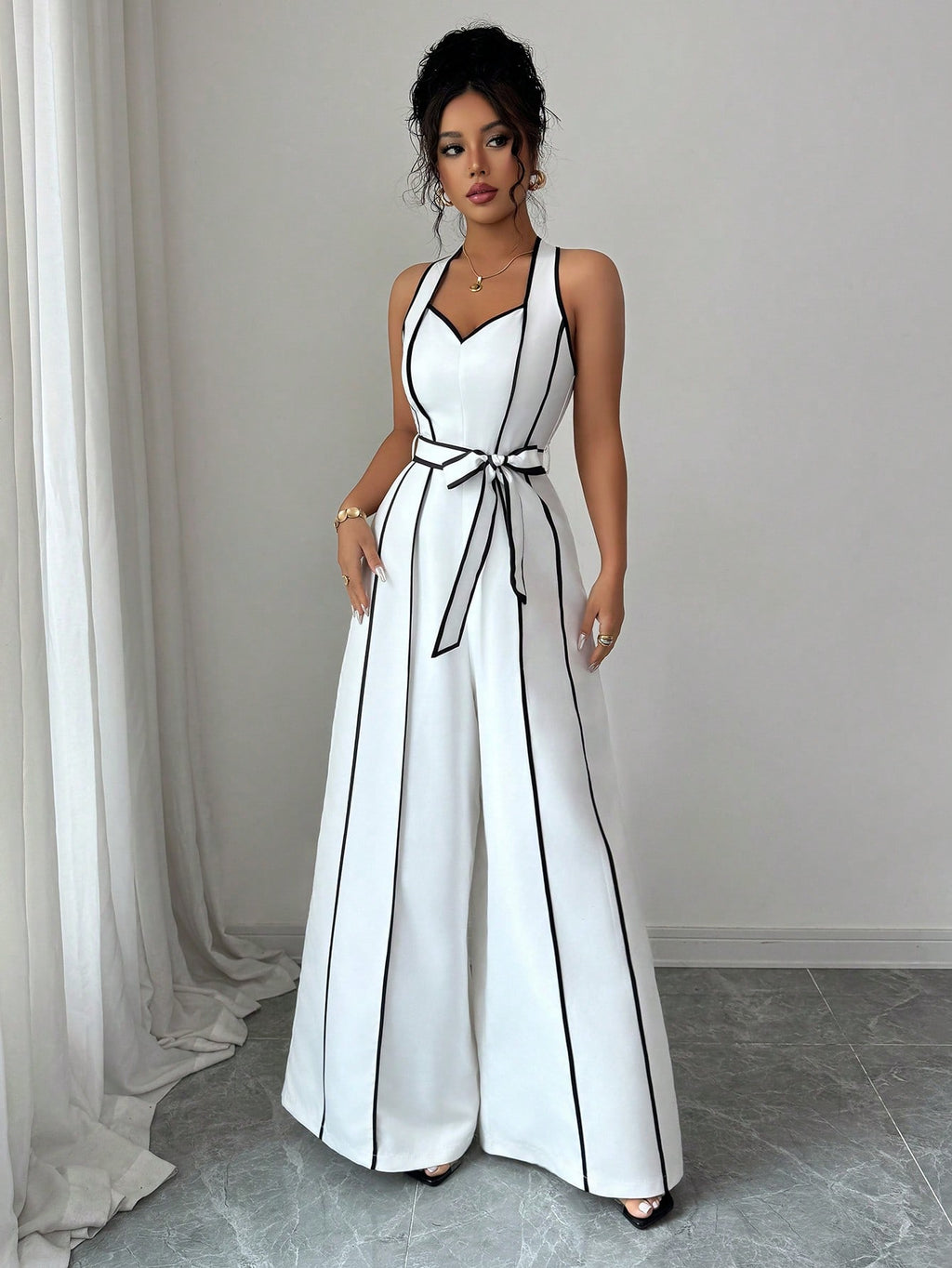 Chic Strappy V-Neck Slim Jumpsuit for Women