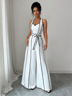 Chic Strappy V-Neck Slim Jumpsuit for Women