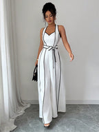 Chic Strappy V-Neck Slim Jumpsuit for Women