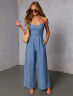Solid-color Casual Workwear Jumpsuit For Women