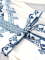 Elegant V-Neck Women's Printed Long Sleeve Tie Waist Dress