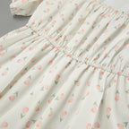 French Elegant Floral Puff Sleeve Dress