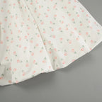 French Elegant Floral Puff Sleeve Dress