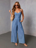Solid-color Casual Workwear Jumpsuit For Women