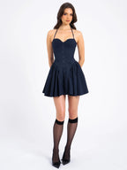 Elegant Fitted Waist Open-Back Sweetheart Dress