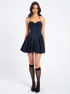 Elegant Fitted Waist Open-Back Sweetheart Dress
