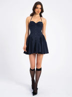 Elegant Fitted Waist Open-Back Sweetheart Dress