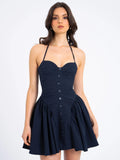 Elegant Fitted Waist Open-Back Sweetheart Dress
