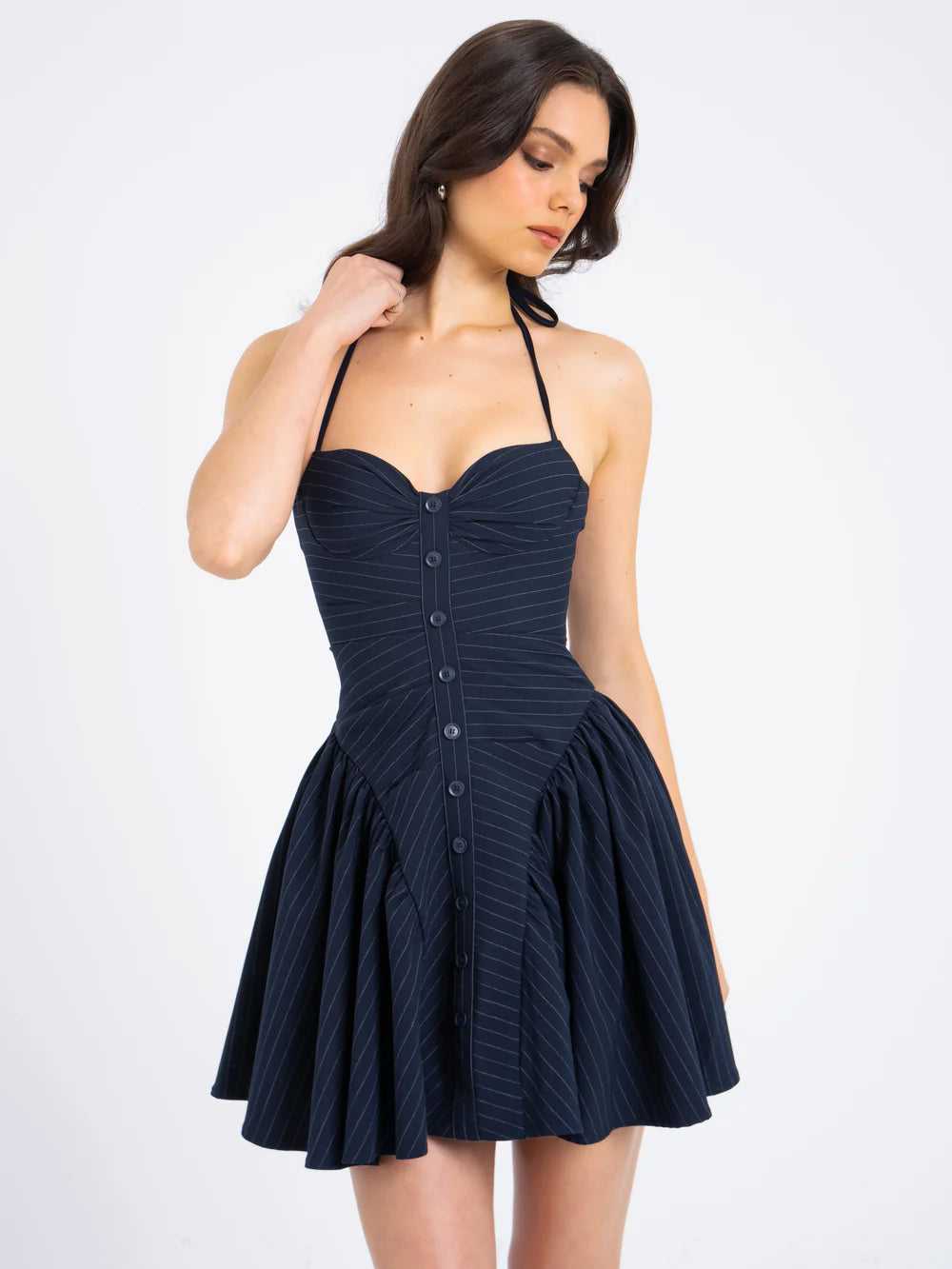 Elegant Fitted Waist Open-Back Sweetheart Dress