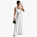 Chic Strappy V-Neck Slim Jumpsuit for Women