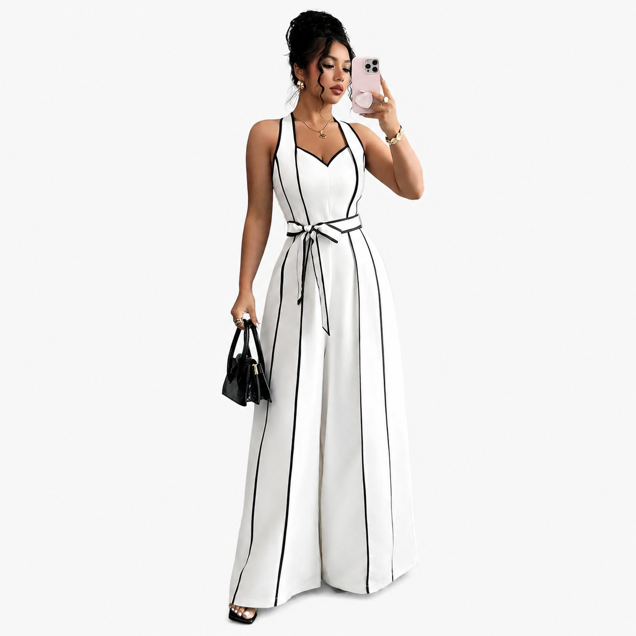 Chic Strappy V-Neck Slim Jumpsuit for Women