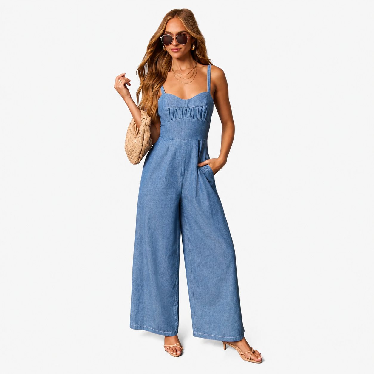 Solid-color Casual Workwear Jumpsuit For Women