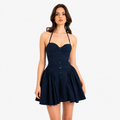 Elegant Fitted Waist Open-Back Sweetheart Dress