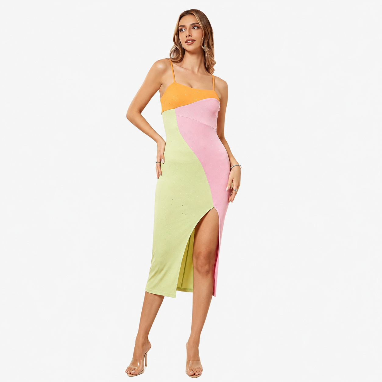 Sophisticated Slit & Open-Back Evening Dress
