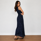 Elegant Navy Floral Maxi Dress for Women