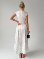 Retro Printed Sleeveless Crew Neck High-Waist Maxi Dress