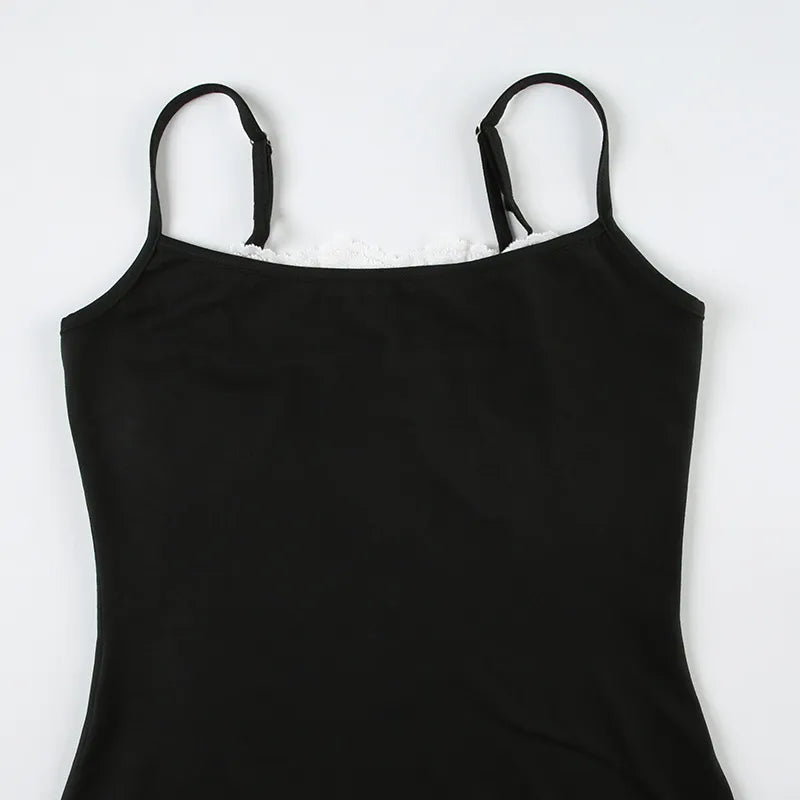 Flore Black Crystal Straps Backless Gown