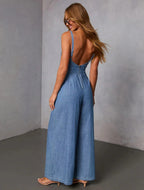 Solid-color Casual Workwear Jumpsuit For Women