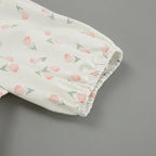 French Elegant Floral Puff Sleeve Dress