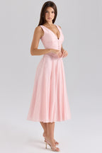Whispering Rose Flowing Chiffon Midi Dress